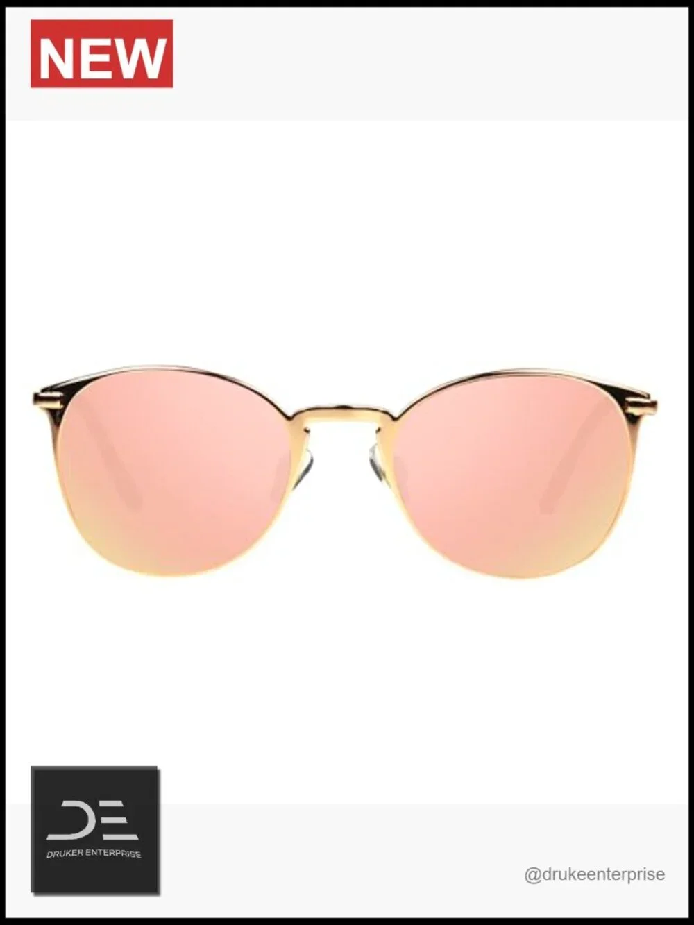 Round Metal Sunglasses with UV Protection